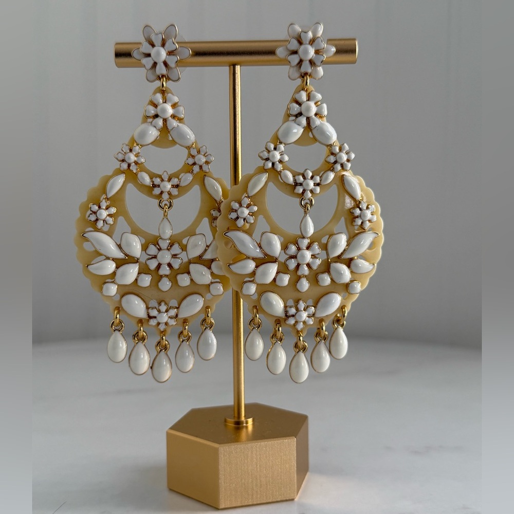 J. Crew Floral Chandelier Earrings